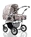 wheels-4-babies presents: DUET twinpram by Mikado incl. pushchair and 2 x carry basket for newborn - in design SAND-DECOR - see another 9 designs in our shop
