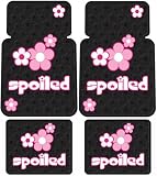 Spoiled w/ Pink Flowers Front & Rear Car Floor Mat Set