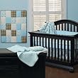 Cotton Candy Dots 4 Piece Crib Set with bonus Blankets and Pillow Blue