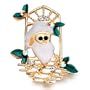 White Beard Santa Golden Brooch