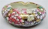 Round ashtray, hand painted chinese porcelain - Thousand Flower design Round ashtray, hand painted chinese porcelain - Thousand Flower design
