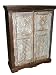 Antique India Furniture Hand Carved Armoire Cabinet Chest From Gujrat Blue Patina 50x27x16