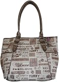 Women's Kathy Van Zeeland Purse Handbag Tote Word Up Natural Multi