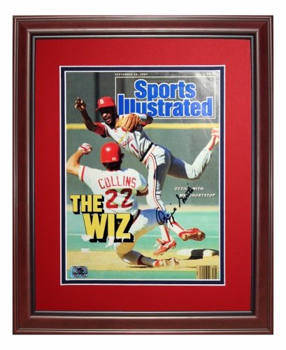 Ozzie Smith Autographed St. Louis Cardinals (9/28/87) Deluxe Framed Sports Illustrated Magazine