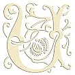 Set of 6 Monogram Embroidered Guest Towel - U Set of 6 Monogram Embroidered Guest Towel - U