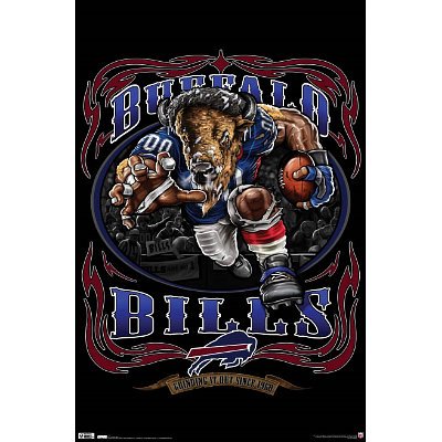 (22x34) Buffalo Bills (Mascot, Grinding It Out Since 1960) Sports Poster Print