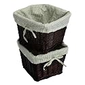 Burlington Baby Small Espresso Willow Basket Set with Liner, Sage