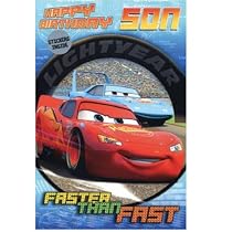 Disney Cars - Son Birthday Card With Stickers