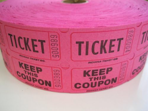 3 Rolls Hot Pink 50-50 Raffle Tickets