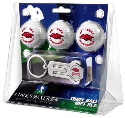 Arkansas Razorbacks 3 Golf Ball Gift Pack W/ Hat Clip - Ncaa College Athletics