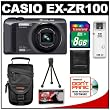 Casio Exilim EX-ZR100 High Speed Digital Camera (Black) with 8GB Card + Case + Accessory Kit Casio Exilim EX-ZR100 High Speed Digital Camera (Black) with 8GB Card + Case + Accessory Kit