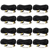 VideoSecu 12 Pack 100ft Feet Video Power Wires Security Camera Extension Cables Cords for CCTV DVR CCD Camera Home Surveillance System CKW