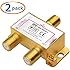 Cable Matters 2-Pack, Gold Plated 2-Way 2.4 Ghz Balanced Coaxial Splitter