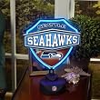 Seattle Seahawks Memory Company Team Neon Shield Table Lamp NFL Football Fan Shop Sports Team Merchandise