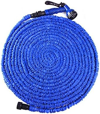Pellet 8-50 Feet Ultralight Flexible Expandable Garden Hose with Faucet Connector and Multifunctional Spray Nozzle (49.2FT(15M), Blue)