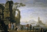 'Momper Jan De Un Muelle ' Oil Painting, 18 X 27 Inch / 46 X 68 Cm ,printed On Polyster Canvas ,this Beautiful Art Decorative Canvas Prints Is Perfectly Suitalbe For Hallway Decoration And Home Gallery Art And Gifts