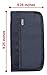 RFID Travel Passport Wallet & Document Organizer Zipper Case , Black or Blue