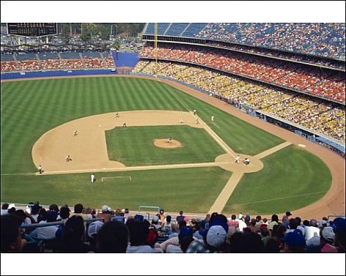 Photographic Prints of Crowds watch baseball game at the Dodgers Stadium in Los Angeles from Robert Harding