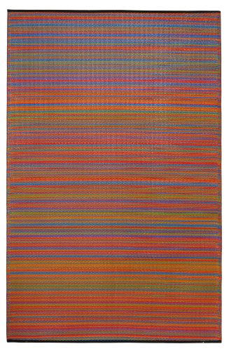 Fab Habitat 6-Feet by 9-Feet Cancun Indoor/Outdoor Rug, Multicolor