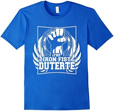 Men's DUTERTE THE IRON FIST T-SHIRT Large Royal Blue