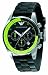 Emporio Armani gents sport watch with black rubber strap, Round Case black dial and green detail
