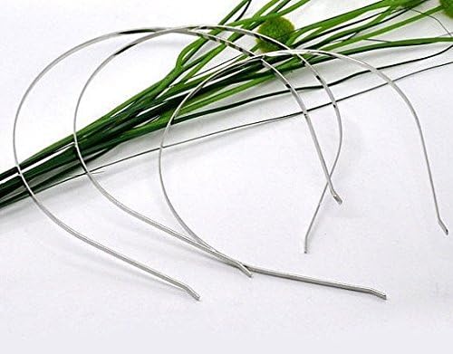 10 Pcs - 5mm (1/8") Silver Tone Metal Headbands, Hair Findings, Hair Headbands