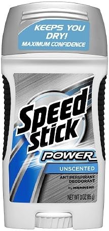 Speed Stick by Mennen Power Antiperspirant & Deodorant Solid, Unscented-3 oz (85 g)