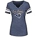 Los Angeles Rams Womens Game Tradition Navy Split Neck T-shirt