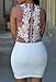 HUUSA Sexy Womens Floral Lace Sleeveless Bodice Mini Club Dress Medium White