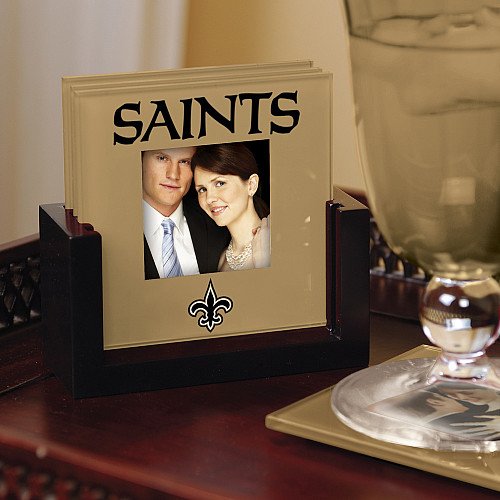 New Orleans Saints Glass Photo Coaster Set