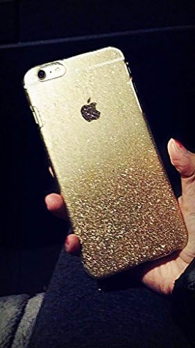 Gold Iphone 6 Plus 5.5" Glitter Sparkle Hard Case Ombre Rhinestones Diamond Clear Transparent