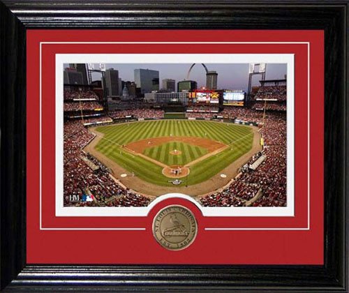 St. Louis Cardinals Busch Stadium Framed With Bronze Coin By Highland Mint