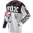 Fox Racing 360 Covert Youth Boys Motocross Motorcycle Jersey w/ Free B&F Heart Sticker - White/Black