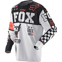 Fox Racing 360 Covert Youth Boys Motocross Motorcycle Jersey w/ Free B&F Heart Sticker - White/Black