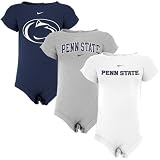 Nike Penn State Nittany Lions Infant Navy Blue, White & Ash 3-pack Romper Set