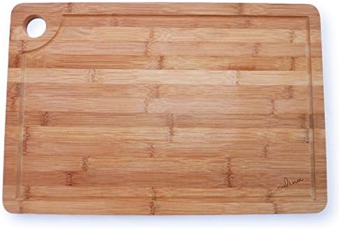 Culina Extra Large Thick Bamboo Cutting Board - 18x12 with Drip Groove