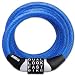 Wordlock CL-454-BL 4-Dial 6mm 4 Foot Non Resettable Cable Lock, Blue