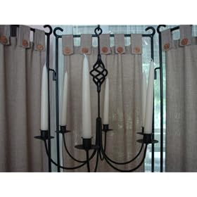 Wrought Iron 6 Arm Candle Chandelier w Bird Cage by Hand Crafted & American Made!