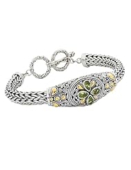 Greg Anthony Bali 18K & Silver Peridot Adj. up to 8.5 in. Bracelet