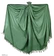 Silk and wool throw, 'Emerald Fantasy'