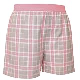 Gray Pink Sparkle Glitter Tartan Plaid Check Cotton Flannel Plaid check boxers boxer shorts available in 5 adult sizes exposed waist false fly