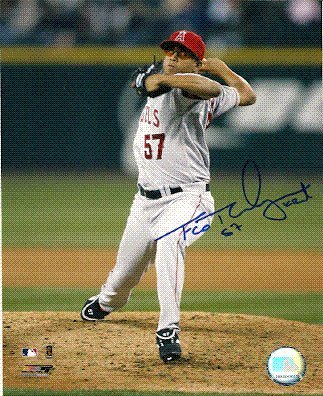 Autographed/Hand Signed 8x10 Photo Francisco Rodriguez Angels