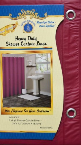 Solid Bugrundy Vinyl Shower Curtain Liner Heavy Duty w/ Metal Grommets & Magnets