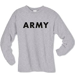 ARMY Long Sleeve T-Shirt - Military Style Physical Training T-Shirt in gray