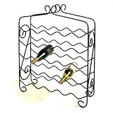 25 Bottle Wine Rack-Wrought Iron-Cobblestone (Cobblestone) (26"H x 8"W x 33"D)