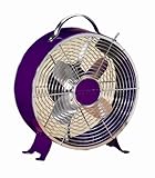 Deco Breeze Round Retro Table Fan, Purple, 12-1/2-Inch by 10-Inch