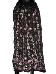 Womens Skirts Black Pink Sequin Bellydance Boho Skirt Bohemian Resort Wear