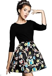 A-line Polyester General Print Lace Spring Fall Winter  Dress