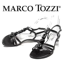 MARCO TOZZI, Damen T-Strap Sandalette, Schmuckapplikationen, schwarz