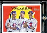 2008 Topps Heritage # 147 Alfonso Soriano / Amaris Ramirez / Derrek Lee / Chicago Cubs / MLB Baseball Trading Card in a Protective Screw Down Display Case